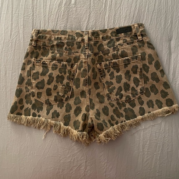 Blank NYC Cheetah Print Denim Shorts - Picture 2 of 5